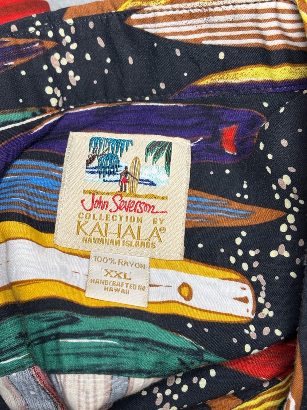 KAHALA John Severson Collection Hawaiian Shirt Rayon Surfboards Size XXL - Picture 8 of 12
